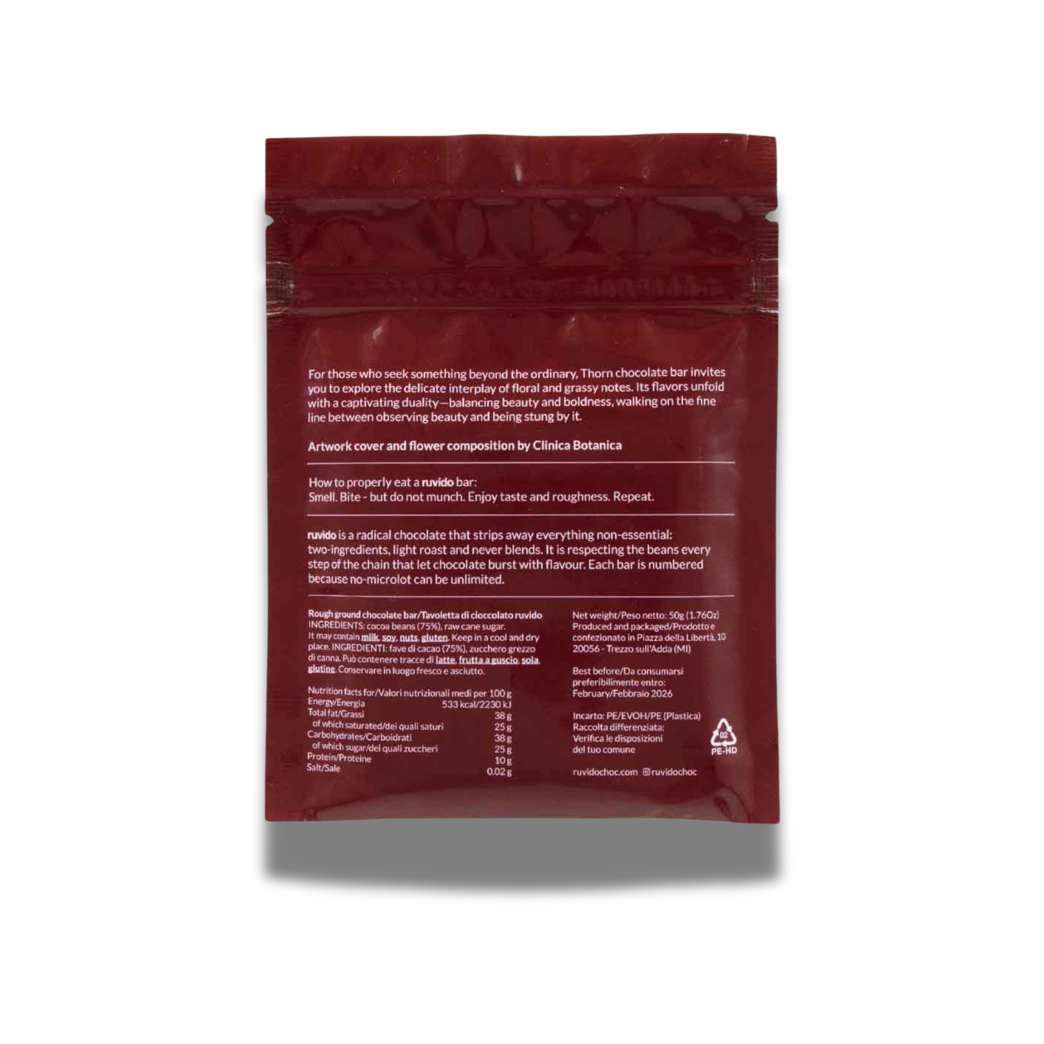 THORNS – Nicaragua – Cioccolato 75% – Ruvido